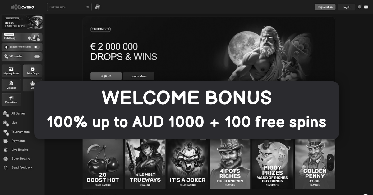 Woo Casino welcome bonus